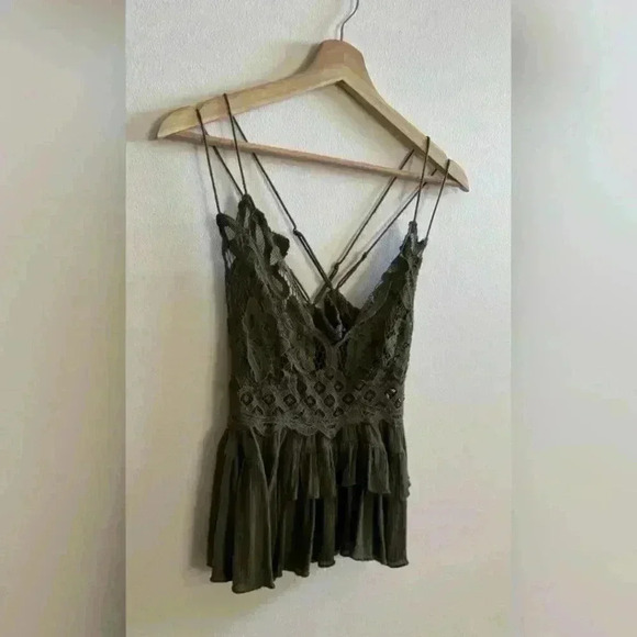 Free People Tops - Free People Adella Cami in Olive Sparrow | Medium EUC